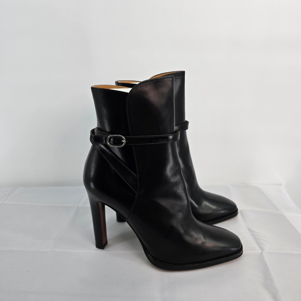 Ralph Lauren Purple Label Nellie-Bo-Bte Black Lux Calf Leather Ankle Boots EU39‎